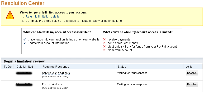 Penyebab, Akibat, Menghindari & Solusi Paypal Limited Access