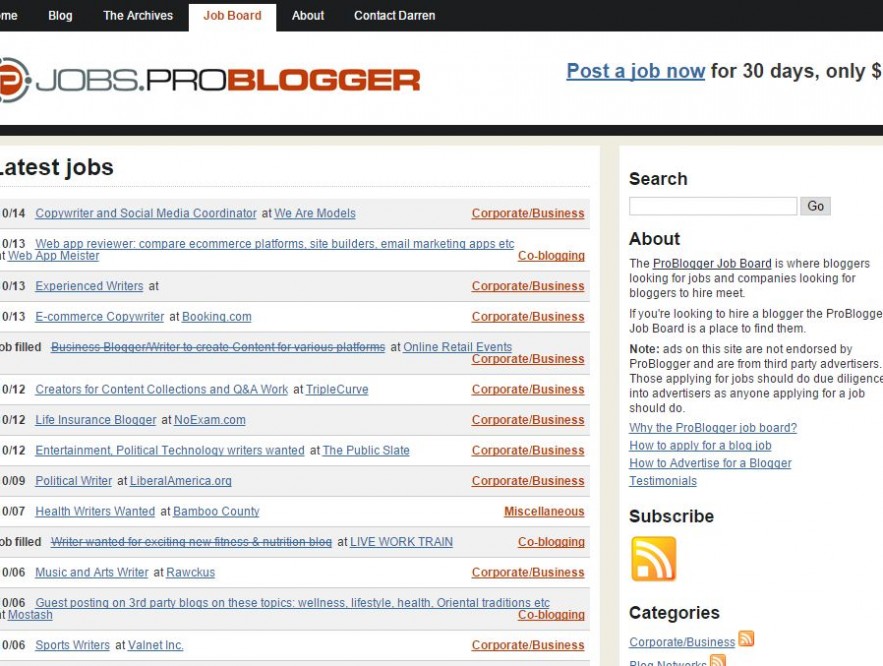 ProBlogger Job Board
