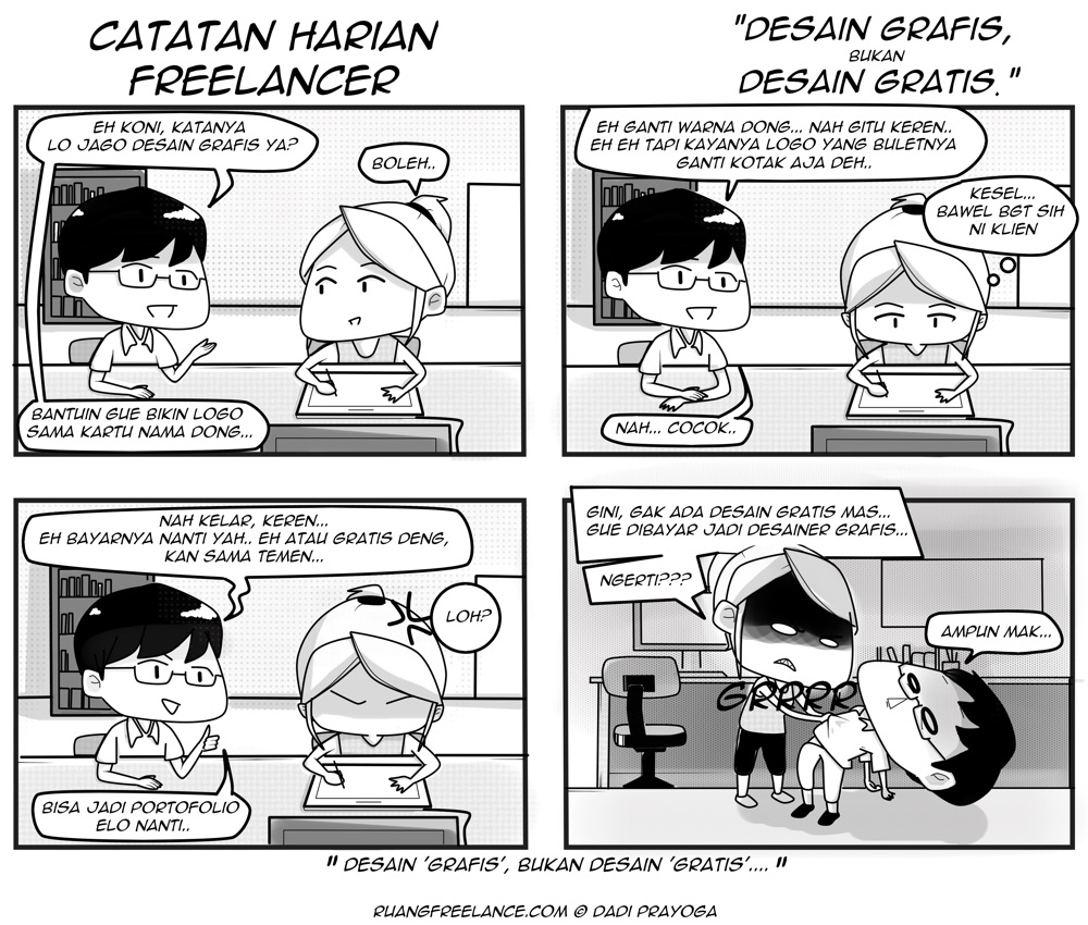 catatan harian freelancer - ruangfreelance - desain grafis bukan desain gratis